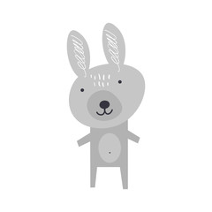 Cute cartoon rabbit, baby stylish illustration, unique print. Vector and jpg image, clipart.