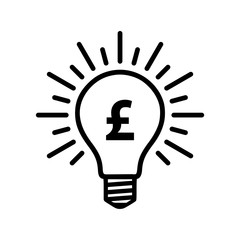 Light bulb with British pound symbol