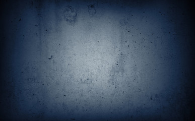 Blue textured dark concrete wall background
