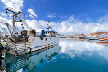 fishing boat port anchored