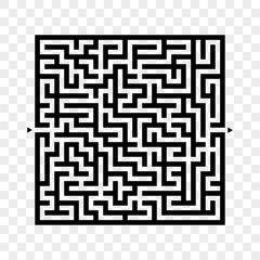 Abstract square maze. Game for kids. Puzzle for children. Labyrinth conundrum. Flat vector illustration isolated on transparent background.