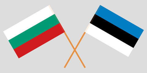 Bulgaria and Estonia. The Bulgarian and Estonian flags. Official colors. Correct proportion. Vector