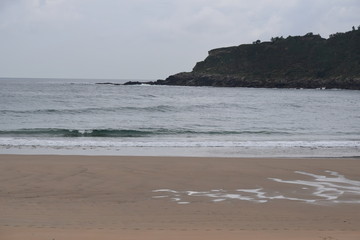 view on the horizon of mountains and beach