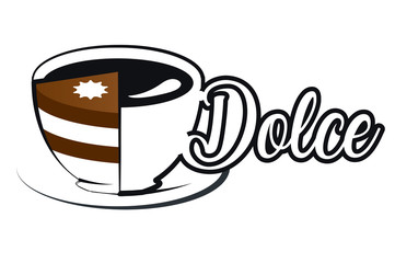 Dolce coffee with cake logo