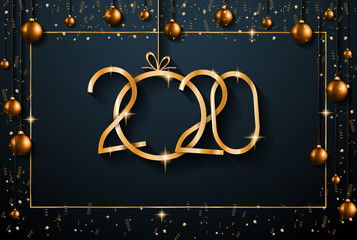 2020 Happy New Year Background for your Seasonal Flyers and Greetings Card or Christmas