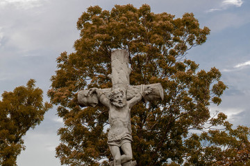 Balaton Statue vor Baum