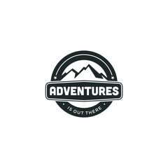 Mountain illustration, outdoor adventure . Vector graphic for t shirt and other uses. vintage landscape with mountain peaks end graphic elements.