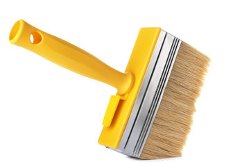New paint brush on white background. Decorating tool