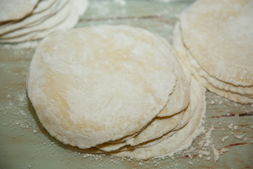 dough with rolling pin