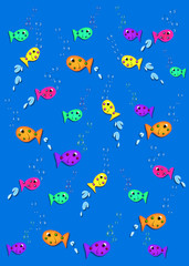 Plakat Background Swimming Fish Two