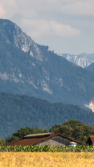 Fototapeta na wymiar Smartphone HD wallpaper of beautiful alpine view near Rosenheim - Bavaria - Germany
