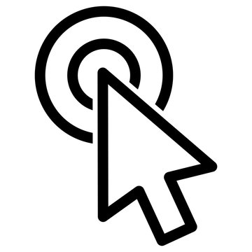 nmps5 NewMousePointerSign nmps - english - mouse pointer: computer - click - cursor - arrow - circle - simple template - outline xxl g7111