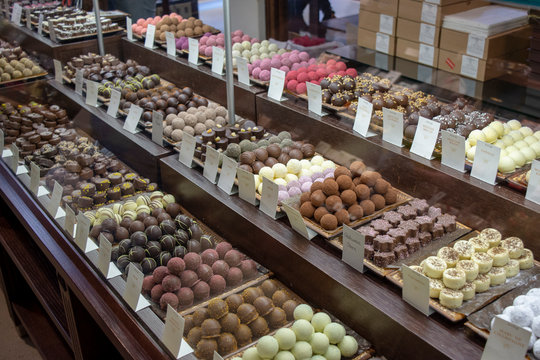Chocolate in a candy store