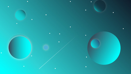 green-blue background with round shapes