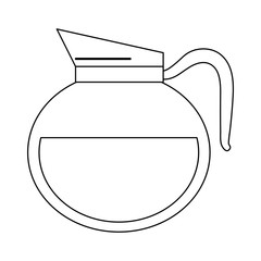 coffee glass kettle symbol in black and white