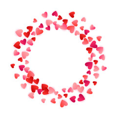 Red flying hearts bright love passion vector background.