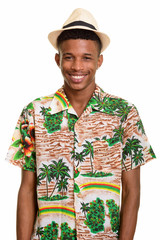 Young happy African man ready for vacation