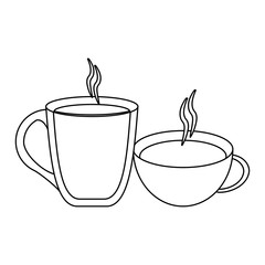 Coffee drinks concept in black and white