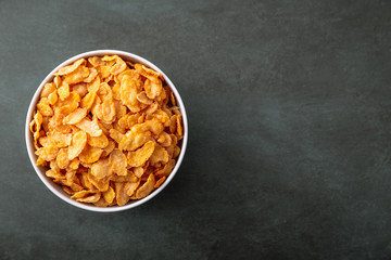 Cornflakes in a bowl on a nice underground - 245214207
