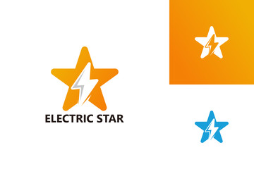 Electric Star Logo Template Design Vector, Emblem, Design Concept, Creative Symbol, Icon