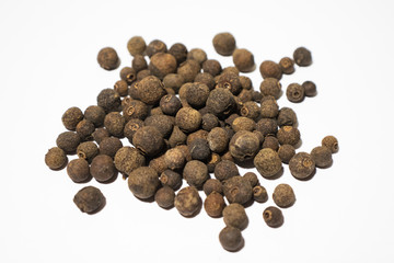 black pepper, Black peppercorns pile, paths, top