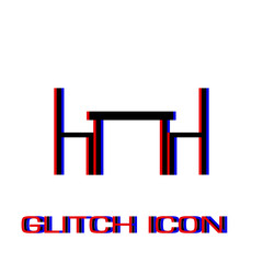 Table with chairs icon flat.