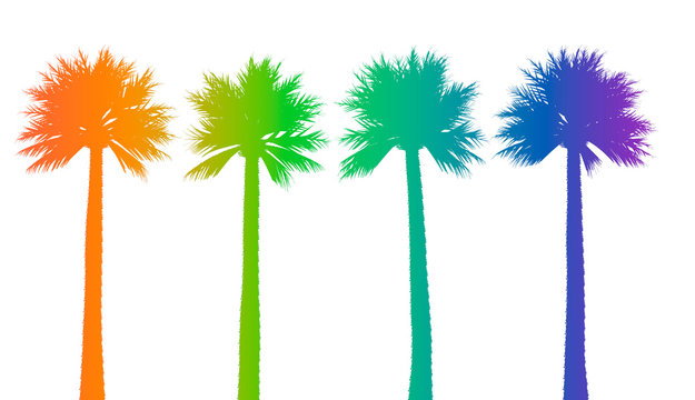 abstract background with palm trees