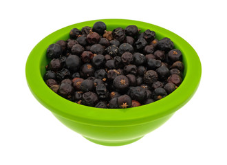 Bowl filled with juniper berries