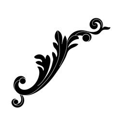 Black vintage baroque ornament, corner. Retro pattern antique style acanthus.