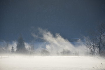 Pinzgau, Salzach, Salzburg, Österreich, Stuhlfelden, Straße, Weg, geräumt, Tiefschnee, Winter,...