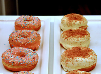 sweet donuts on the tray
