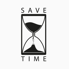 Save time hourglass illustration icon