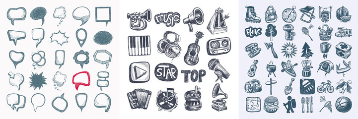 sketch doodle icon collection