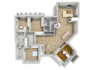 Color floor plans