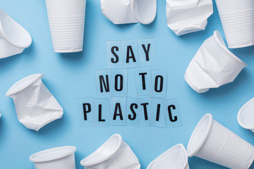 Say no to plastic message with a single use cup