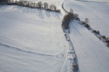 aerial view of the winter   landscape - obrazy, fototapety, plakaty