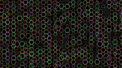 Abstract background pattern with a variety of hexagons.