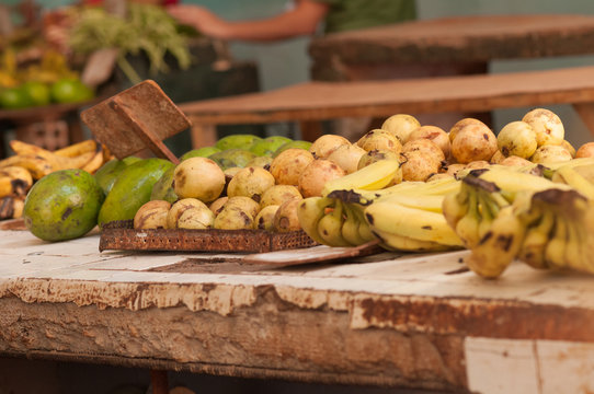 Fruits for sale at market stall