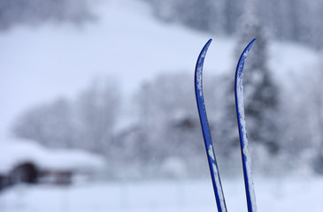 Winter landscape at early morning in Austria, Europe.
