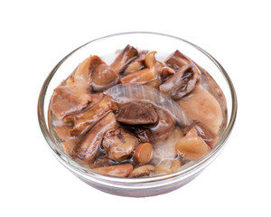 Organic boletus luteus marinated mushrooms.