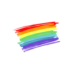 Fototapeta premium Vector LGBT flag. Hand drawn colors of the rainbow.
