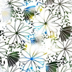 Floral pattern chammomile. Florals vector surface design.
