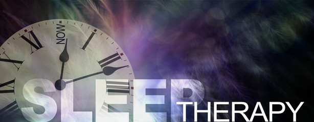 Get treatment for your sleep problem NOW - dark feather background with a semi transparent roman...