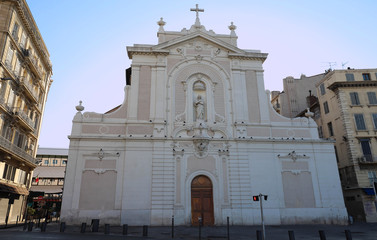Naklejka premium The frontage of the ancient church Saint Ferreol ,Marseille , South France