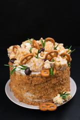  Cake with cream and sweets