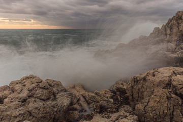 Sicilian Coastal Landscape in the morning hours in Italy, Europe