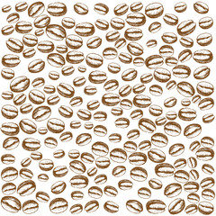 Coffee beans hand drawn