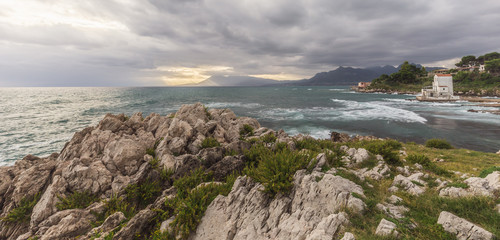 Sicilian Coastal Landscape in the morning hours in Italy, Europe
