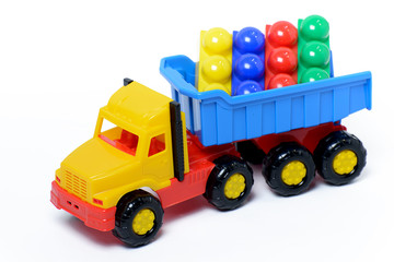  Children's toys on a white background
