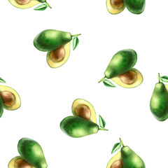Avocado Patern.Patern on a white background